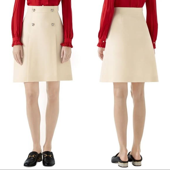 NWT Authentic Gucci Tiger Button Wool Aline Skirt​ - Picture 15 of 16